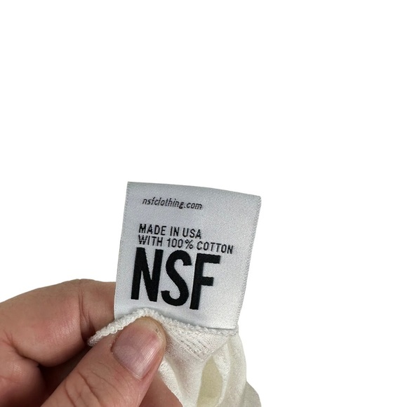 NWT NSF Niara Sz L Women's Short Sleeve Peasant Dress in White - Picture 9 of 16